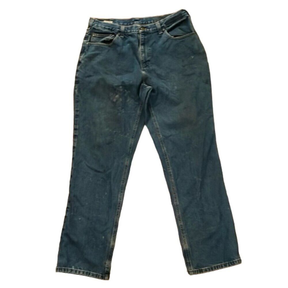 Carhartt Distressed Denim Blue Jeans Mens Size 36x32 Relaxed Fit